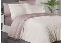 Постельное белье сатин delux First Choice - Serenity Ivory & Powder (Турция), евро